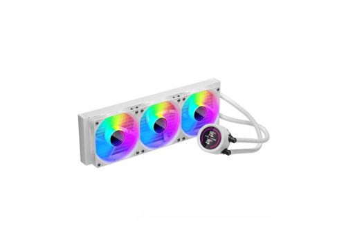1stPlayer Water Cooling 360mm - Thunderstorm TS4 360 White - Digital Display, aRGB, image , 3 image