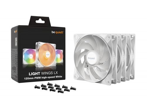 be quiet! Fan Pack 3-in-1 3 x 120mm - LIGHT WINGS LX 120mm PWM high-speed White Triple-Pack, image , 4 image