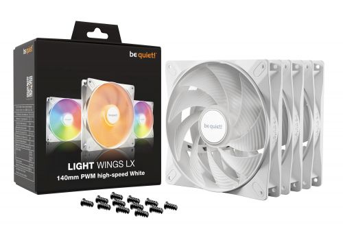 be quiet! Fan Pack 3-in-1 3 x 140mm - LIGHT WINGS LX 140mm PWM high-speed White Triple-Pack, image , 5 image
