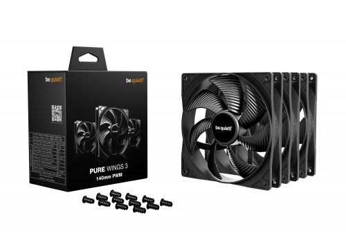 be quiet! Fan Pack 3-in-1 3 x 140mm - PURE WINGS 3 140mm PWM 3-Pack, image , 3 image