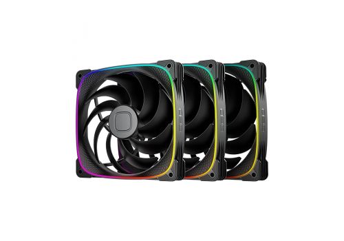 Geometric Future Fan Pack 3-in-1 140 mm - Squama 2503B-14 Black, image 