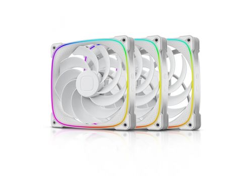 Geometric Future Fan Pack 3-in-1 140 mm, Reversed - Squama 2503RW-14 White, image 