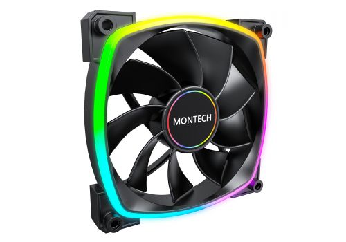 Montech RX140 PWM, REVERSE Fan, 140mm, ARGB, Black, image 