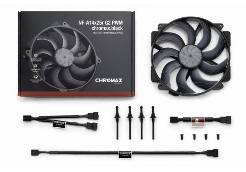 Noctua Fan 140mm - NF-A14x25r G2 PWM chromax.black, image , 4 image