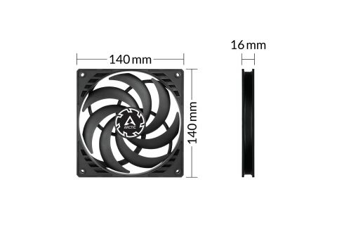 Arctic Fan 140x140x16mm - P14 SLIM PWM PST - 150-1800rpm, image _ab__is.image_number.default
