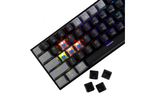 White Shark Gaming Mechanical Keyboard WAKIZASHI 2 - Blue Switches (English US), Black, Gray, image , 2 image