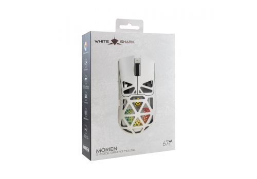 White Shark Wireless Gaming Mouse MORIEN - 12000dpi, 1000Hz, Bluetooth, White, image _ab__is.image_number.default