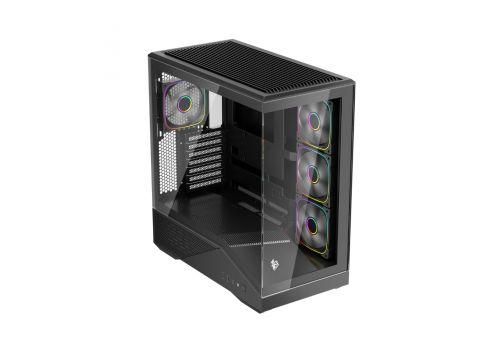 1stPlayer Case ATX - GM7 Black - 4 x 120 mm A-RGB fans included, USB-C, image _ab__is.image_number.default