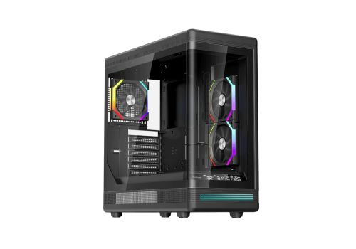 1stPlayer Case ATX - PB8 Black - 3 x 120 mm A-RGB fans included, USB-C, image 