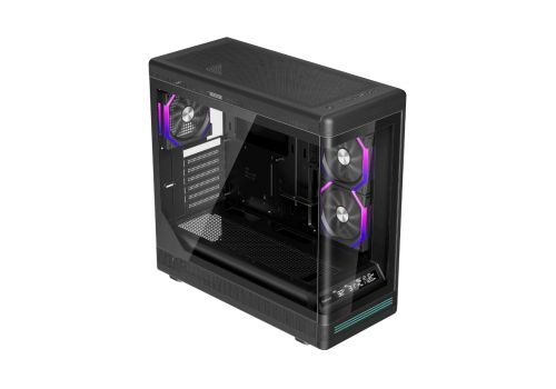 1stPlayer Case ATX - PB8 Black - 3 x 120 mm A-RGB fans included, USB-C, image _ab__is.image_number.default