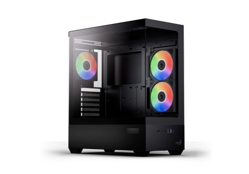 AeroCool Case ATX - P500D Digi-G-BK-v1 - Digital Display, USB-C, 3 x 120 mm A-RGB, image 