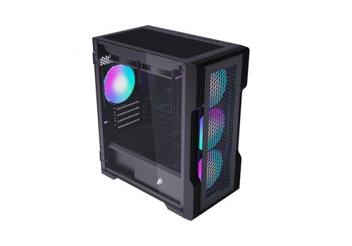 1stPlayer Case mATX - TRILOBITE T3 Mesh Black, image _ab__is.image_number.default