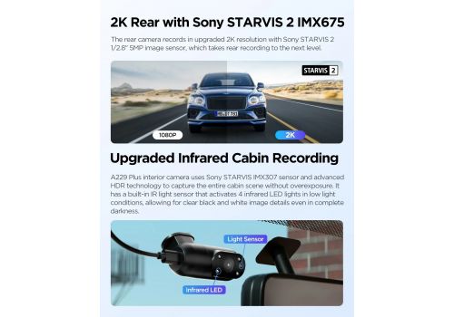VIOFO Dash Cam A229 Plus 3 Channel - 2K, HDR, Sony STARVIS 2, GPS, image _ab__is.image_number.default