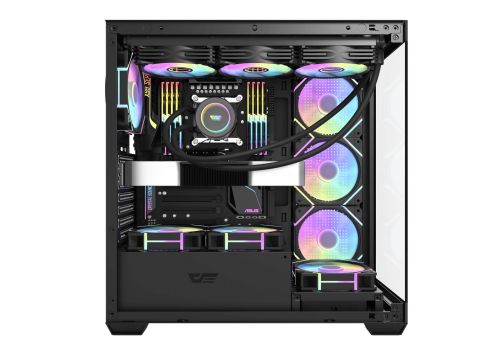 Darkflash Case ATX - DS900 Black - 7 x 120 mm A-RGB fans included, USB-C, image , 4 image
