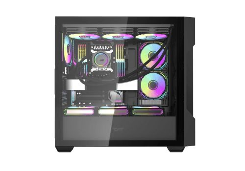 Darkflash Case ATX - DS900 Mesh Black - 4 x 120 mm A-RGB fans included, image , 2 image