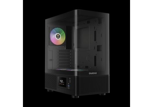 Gamdias Case ATX - ATLAS E2 - 3 x 120 mm A-RGB, Digital Display, Curved Glass, image _ab__is.image_number.default