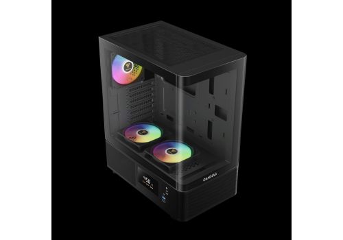 Gamdias Case ATX - ATLAS E2 - 3 x 120 mm A-RGB, Digital Display, Curved Glass, image _ab__is.image_number.default