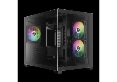 Gamdias Case mATX - AURA GC10M v2 - 3 x 120 mm A-RGB, USB-C, Tempered Glass, image _ab__is.image_number.default