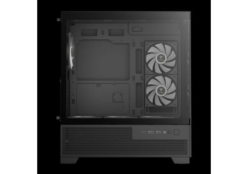 Gamdias Case mATX - AURA GC12 ARGB BK - 6 x 120 mm A-RGB, USB-C, Tempered Glass, image _ab__is.image_number.default