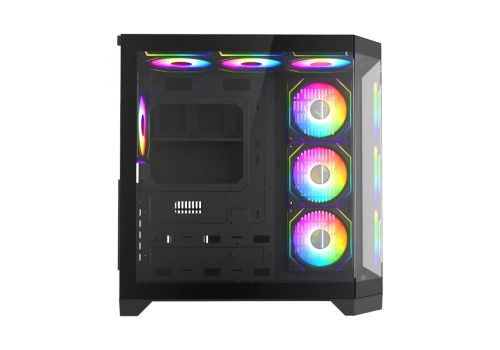 Gamemax Case ATX - HYPE-A Black - 4 x 120 mm Addressable RGB fans, image , 4 image