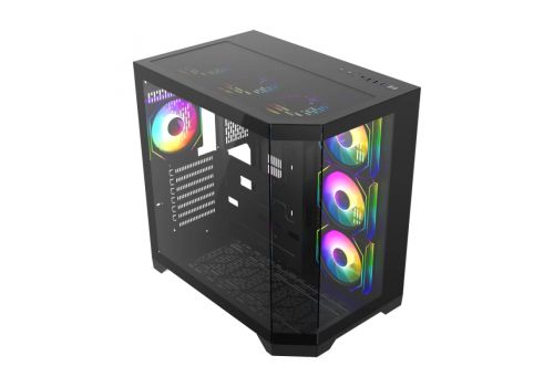 Gamemax Case ATX - HYPE-A Black - 4 x 120 mm Addressable RGB fans, image , 5 image