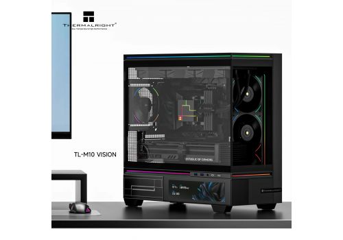 Thermalright Case mATX - TL-M10 Vision Black - 4 x 120 mm ARGB included, 9.16 inch LCD Display, USB-C, image _ab__is.image_number.default
