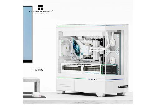 Thermalright Case mATX - TL-M10 White - 4 x 120 mm ARGB included, USB-C, image _ab__is.image_number.default