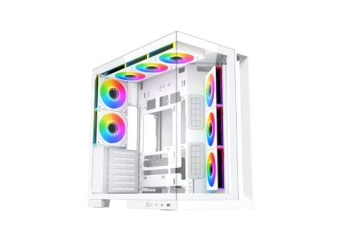 Xigmatek Case ATX - Aqua 7 Arctic - 8 ARGB Fans, USB-C, image 