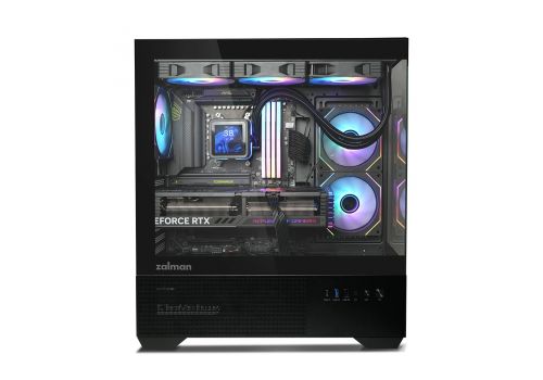 Zalman Case ATX - Chronix BLACK - 3 x 120 mm A-RGB, USB-C, Tempered Glass, image , 4 image