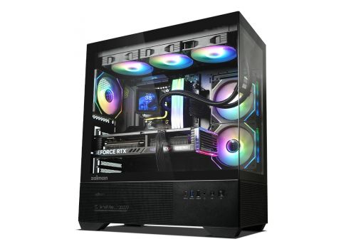 Zalman Case ATX - Chronix BLACK V2 - 3 x 120 mm A-RGB, USB-C, Tempered Glass, image _ab__is.image_number.default