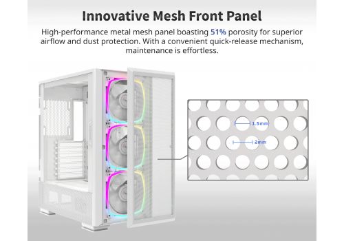 Montech SKY TWO GX, Mid-tower Case, TG, 3x140mm ARGB Fans, White, image _ab__is.image_number.default