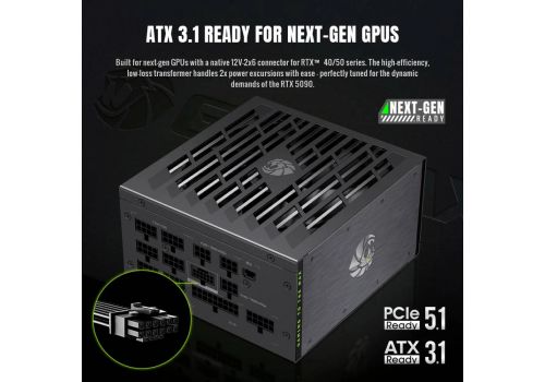 Gamemax PSU ATX 3.1 1000W Platinum, Full Modular - LION CORE 1000P, image _ab__is.image_number.default