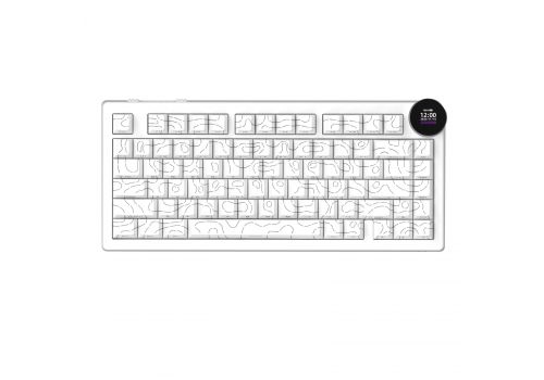Ajazz Wireless Gaming Mechanical Keyboard AK820 V2 PRO - White peach Switch [Linear] (English US), White, image , 2 image