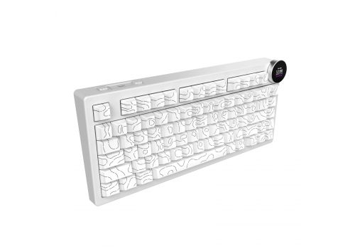Ajazz Wireless Gaming Mechanical Keyboard AK820 V2 PRO - White peach Switch [Linear] (English US), White, image , 3 image