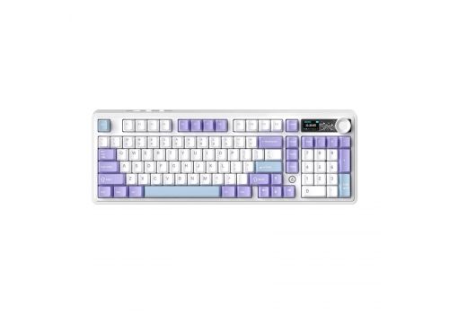 Ajazz Wireless Gaming Mechanical Keyboard AK980 V2 - Maillard Switch [Linear] (English US), Purple, White, image 