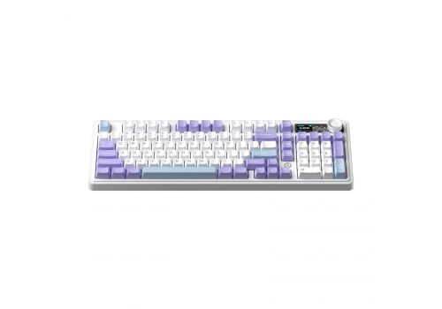 Ajazz Wireless Gaming Mechanical Keyboard AK980 V2 - Maillard Switch [Linear] (English US), Purple, White, image , 2 image