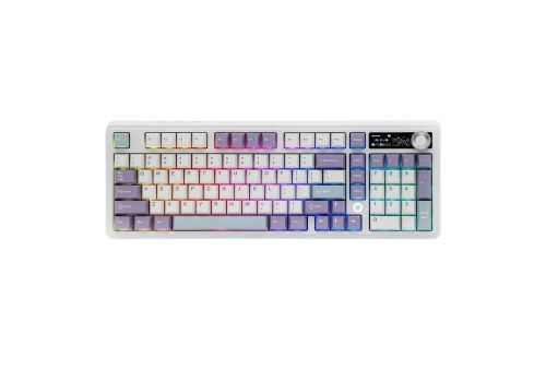Ajazz Wireless Gaming Mechanical Keyboard AK980 V2 - Maillard Switch [Linear] (English US), Purple, White, image , 3 image
