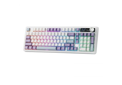Ajazz Wireless Gaming Mechanical Keyboard AK980 V2 - Maillard Switch [Linear] (English US), Purple, White, image , 4 image