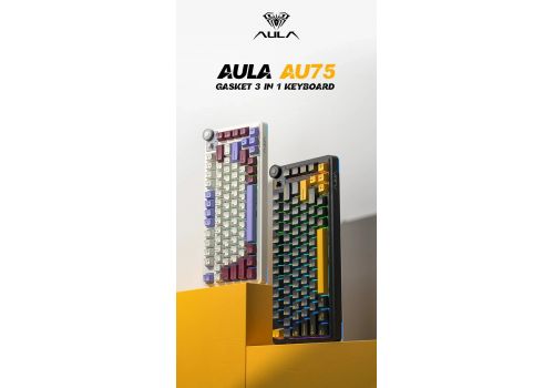 Aula Wireless Gaming Mechanical Keyboard AU75 - Bloomfield Switch [Linear] (English US), Turmeric yellow, image _ab__is.image_number.default