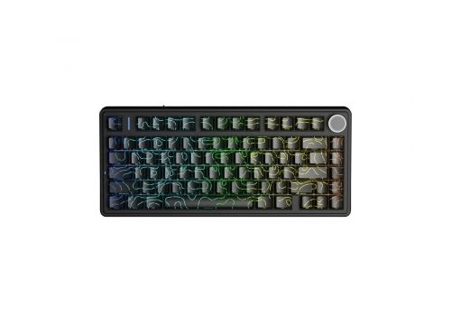 Aula Wireless Gaming Mechanical Keyboard F75HE - Black King Magnetic Switch [Linear] (English US), Black Contour, image 