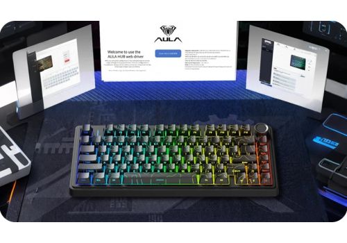 Aula Wireless Gaming Mechanical Keyboard F75HE - Black King Magnetic Switch [Linear] (English US), Black, Gray, image _ab__is.image_number.default
