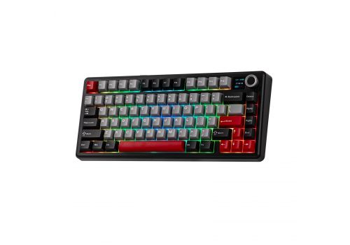 Aula Wireless Gaming Mechanical Keyboard F75 MAX - Reaper Switch [Linear] (English US), Black, Red, image , 2 image