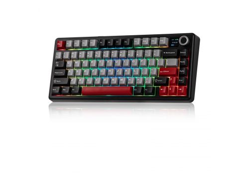 Aula Wireless Gaming Mechanical Keyboard F75 MAX - Reaper Switch [Linear] (English US), Black, Red, image , 4 image