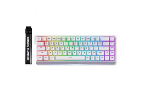 MCHOSE Gaming Mechanical Keyboard Ace 68 - 8K, Ice Blue Magnetic Switch [Linear] (English US), White, image 