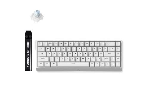MCHOSE Gaming Mechanical Keyboard Ace 68 - 8K, Ice Blue Magnetic Switch [Linear] (English US), White, image _ab__is.image_number.default