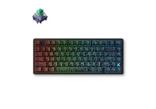 MCHOSE Gaming Mechanical Keyboard Jet75 Topographic - 8K, Kailh Magnetic God Switch [Linear] (English US), Black, image 