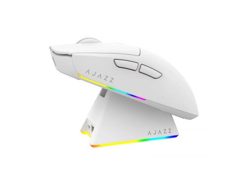 Ajazz AJ139 V2 MC - Wireless Gaming Mouse - 1K, Magnetic Charging Dock, White, image 