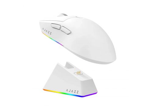 Ajazz AJ139 V2 MC - Wireless Gaming Mouse - 1K, Magnetic Charging Dock, White, image _ab__is.image_number.default