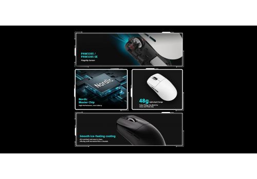VXE Wireless Gaming Mouse Dragonfly R1 SE+ - Huano Blue Glow V2, White, image , 3 image